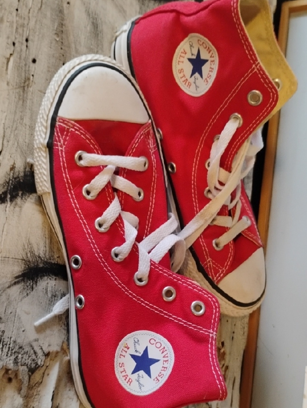 Converse Red Youth High-Top Canvas Sneakers Sz 2.5